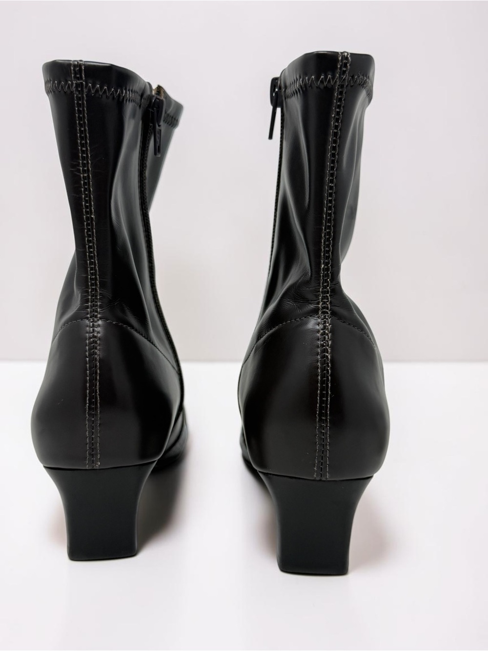 ✨ Anthropologie Maeve Pointed Toe Snakeskin Cap-Toe Stretch Ankle Booties ✨ - Picture 11 of 12